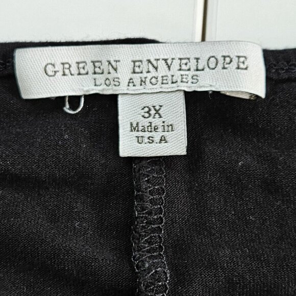 Green Envelope Top Womens 3X Black SS Lace Flowy Stretch USA Whimsigoth Cottage - Picture 3 of 13